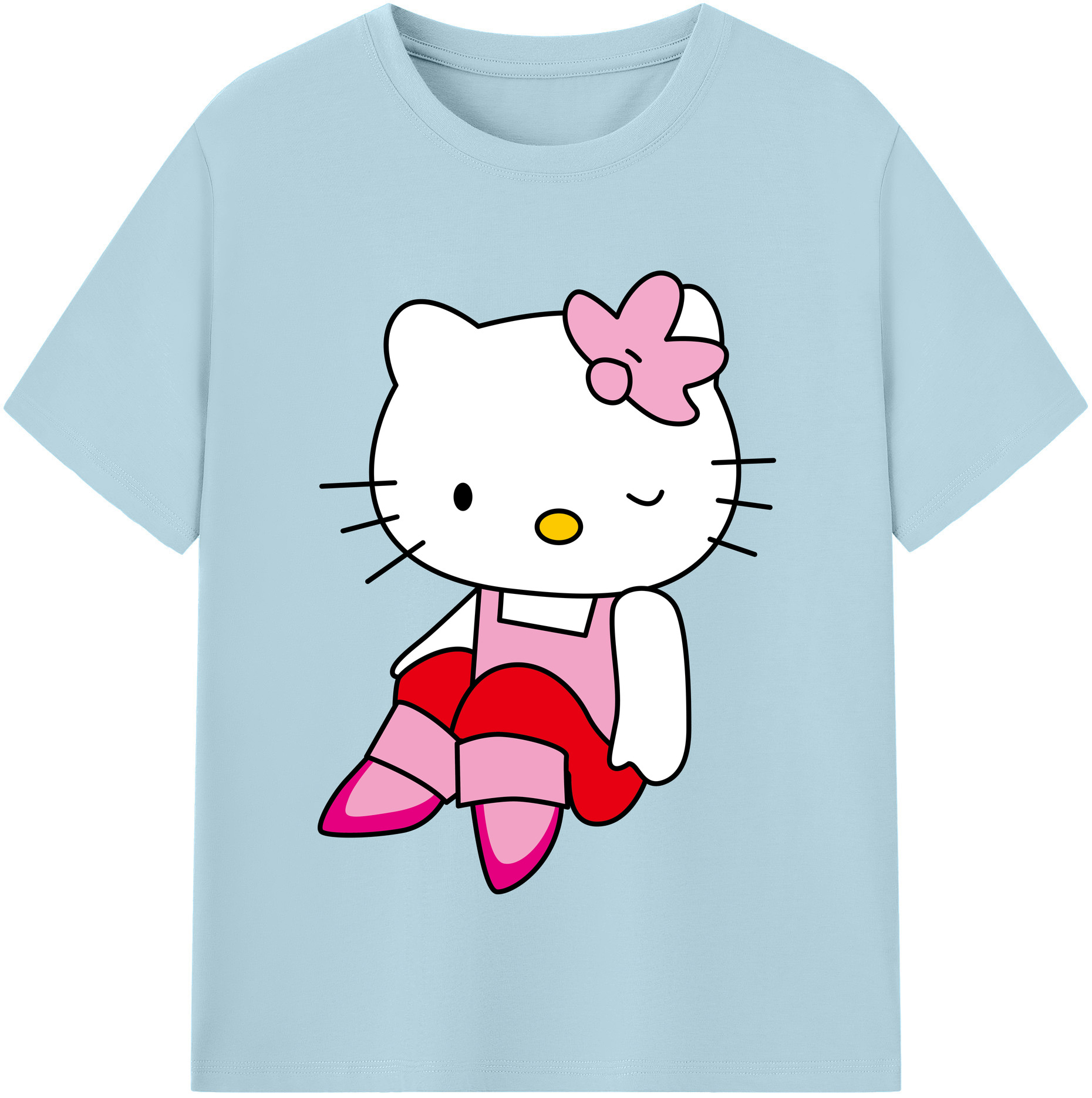 （画像用） Hello Kitty ハローキティ 綿100％半袖Tシャツ（フロントプリント）